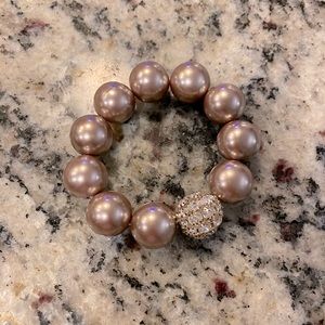 Faux Pearl Rhinestone Bracelet